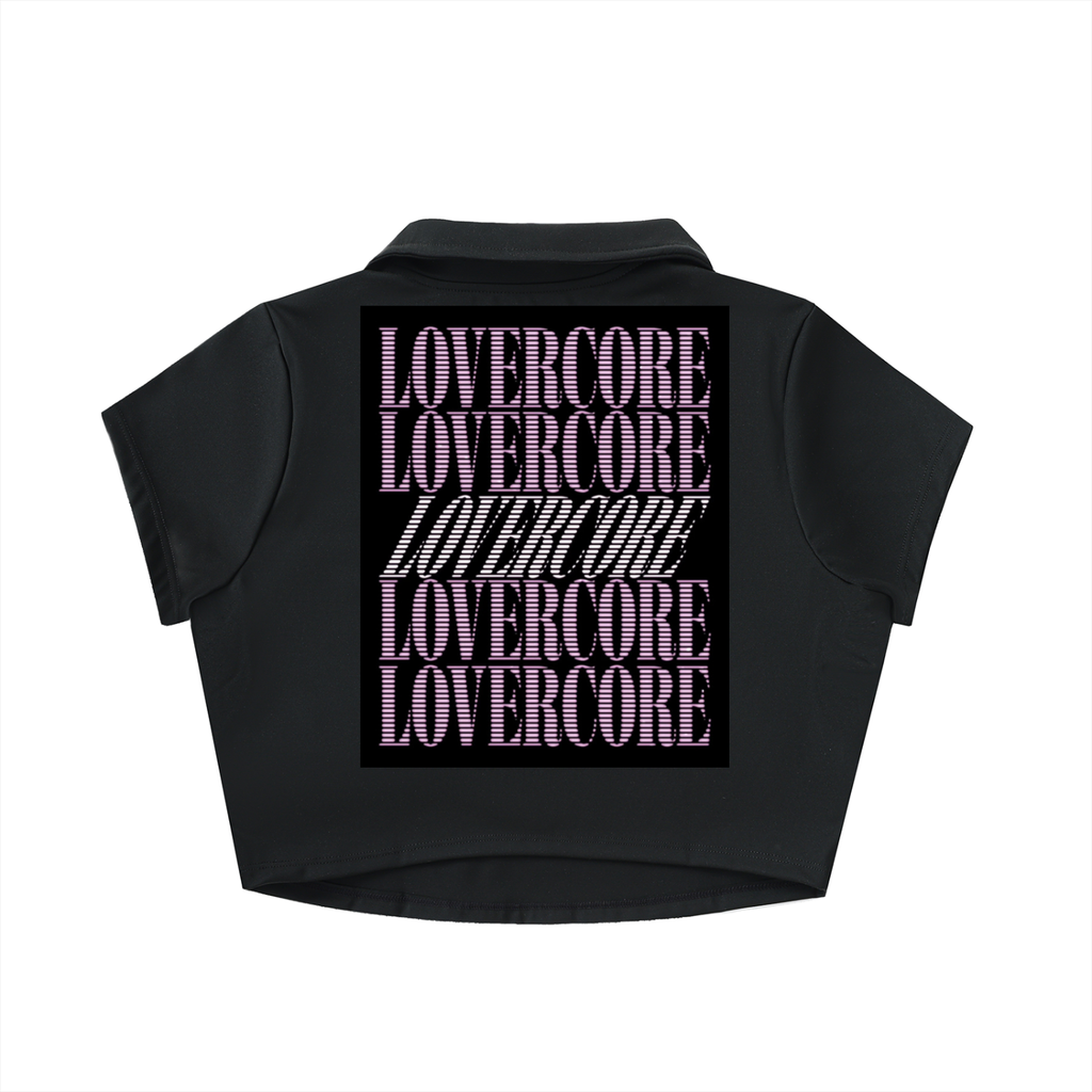 LOVERCORE V-Neck Lapel Crop Top