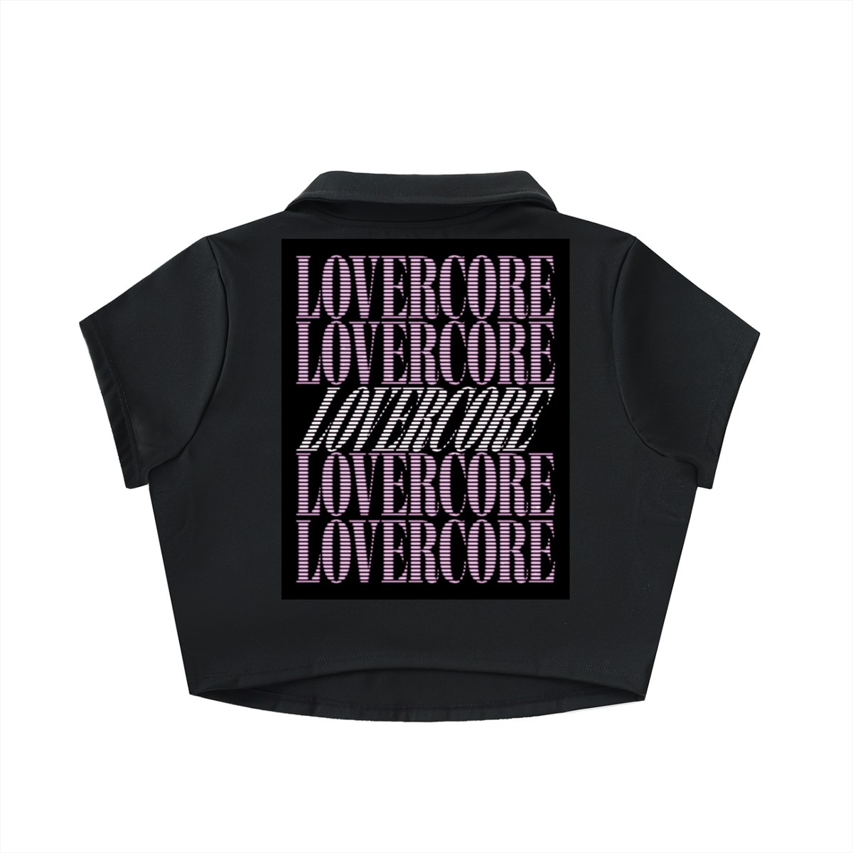 LOVERCORE V-Neck Lapel Crop Top
