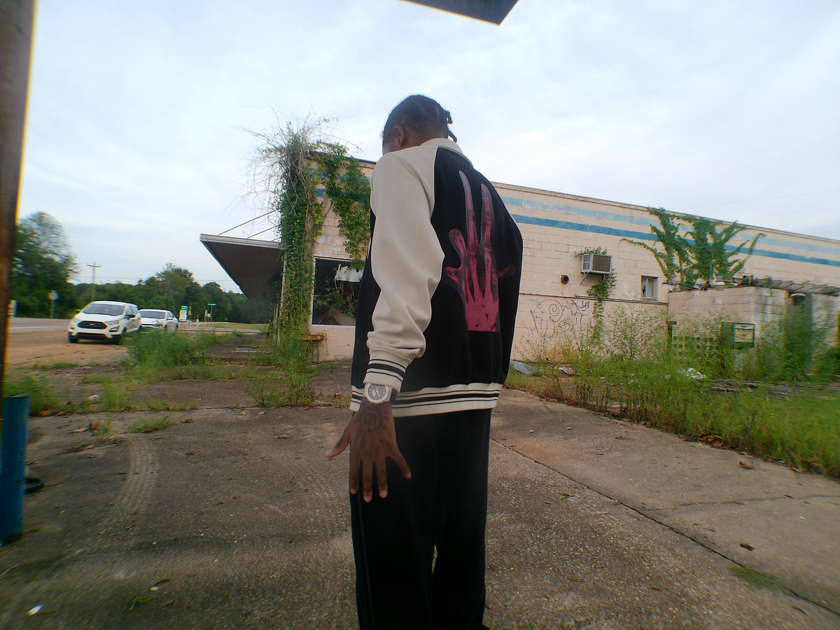 Should’ve been a vamp Contrast Raglan Sleeve Baseball Jacket