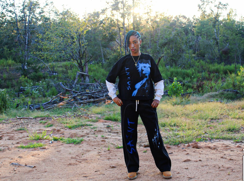 Blue Rockstars never die cotton long sleeve