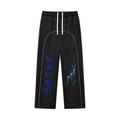 Blue Saint Contrast-Stitched Fleece Sweatpants