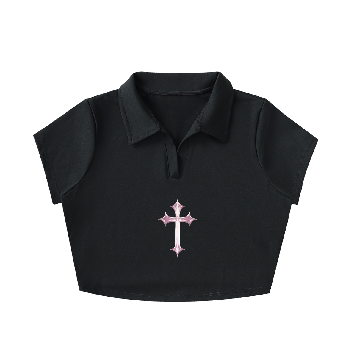 LOVERCORE V-Neck Lapel Crop Top